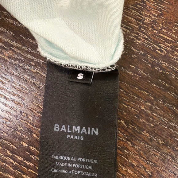Balmain Light Mint green cropped t shirt - Picture 7 of 9